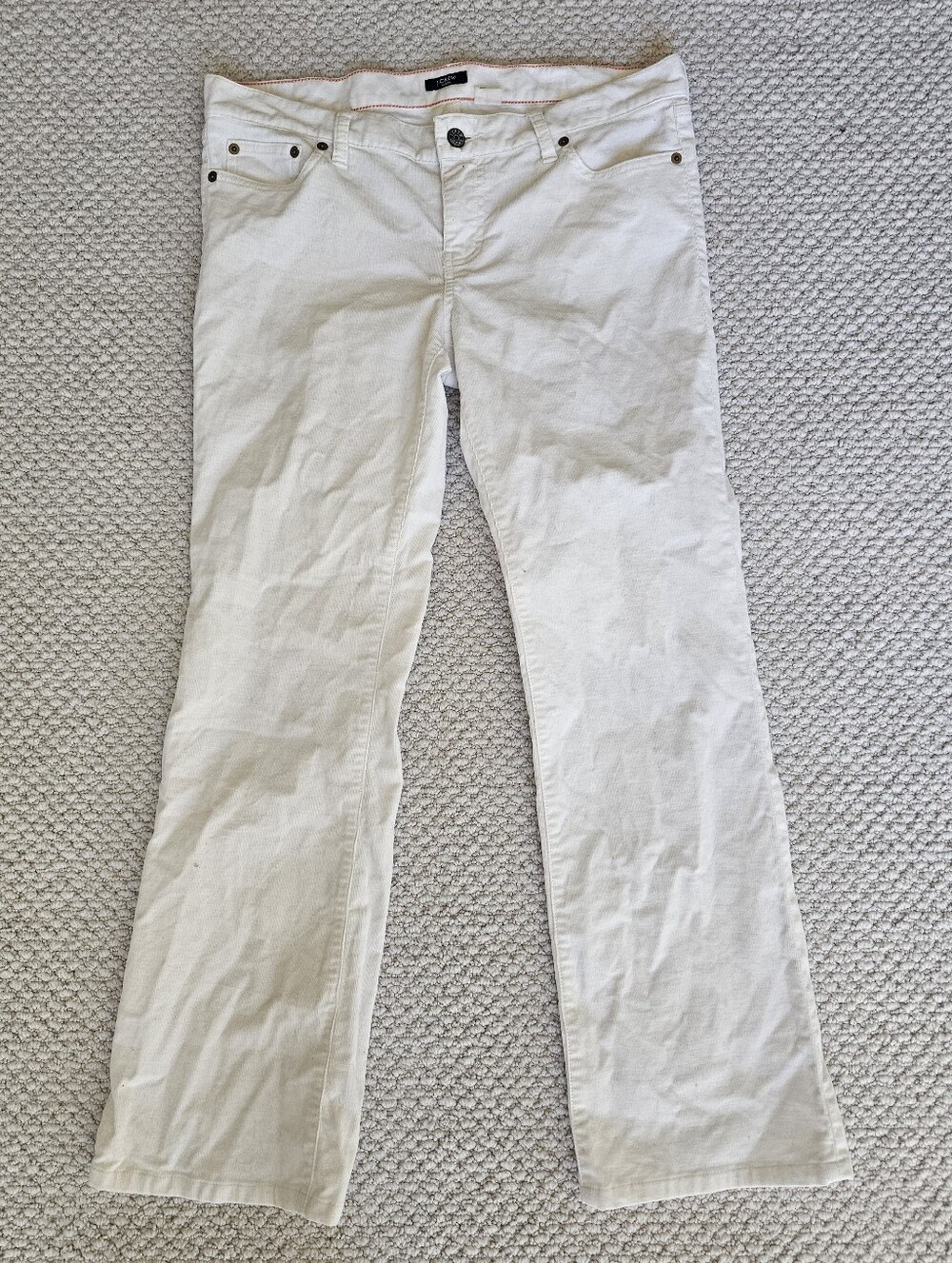 J. Crew Y2K Vintage Corduroy Pants White Low Rise Straight Leg